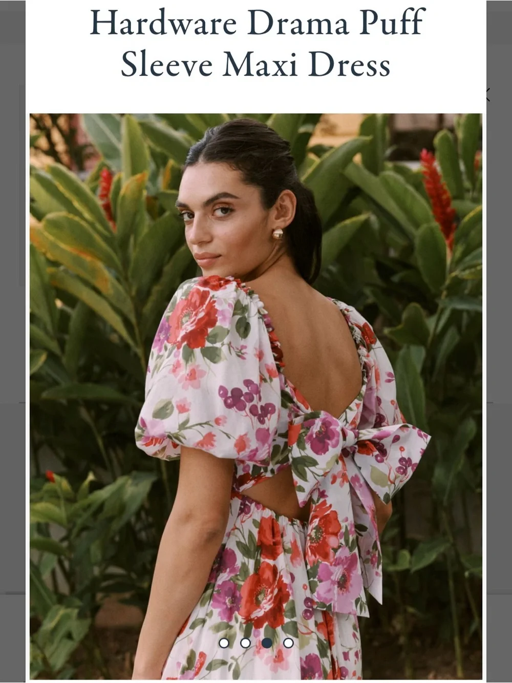 Abercrombie & Fitch Drama Puff Sleeve Maxi Dress in a vibrant red & pink floral